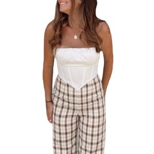 PRINCESS POLLY — BRAND NEW, BAD GAL BUSTIER TOP, WHITE, SIZE US 6